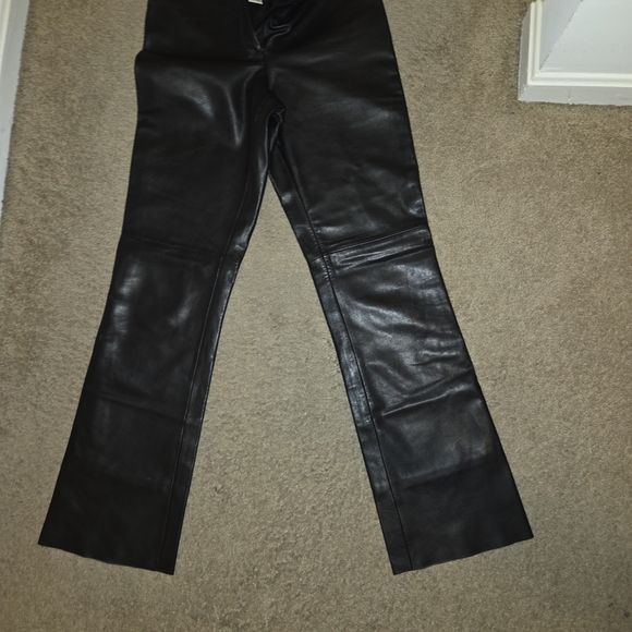 Cache Women's Dark Leather Flare Pants - Picture 2 of 9
